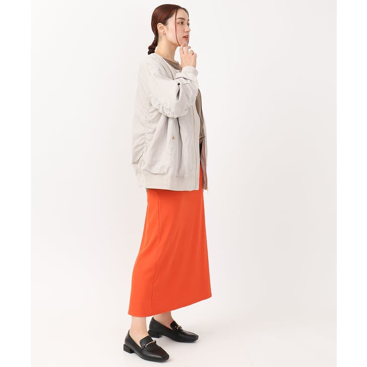 【大きいサイズ】ノーカラーギャザーブルゾン | eur3 | 詳細画像3 