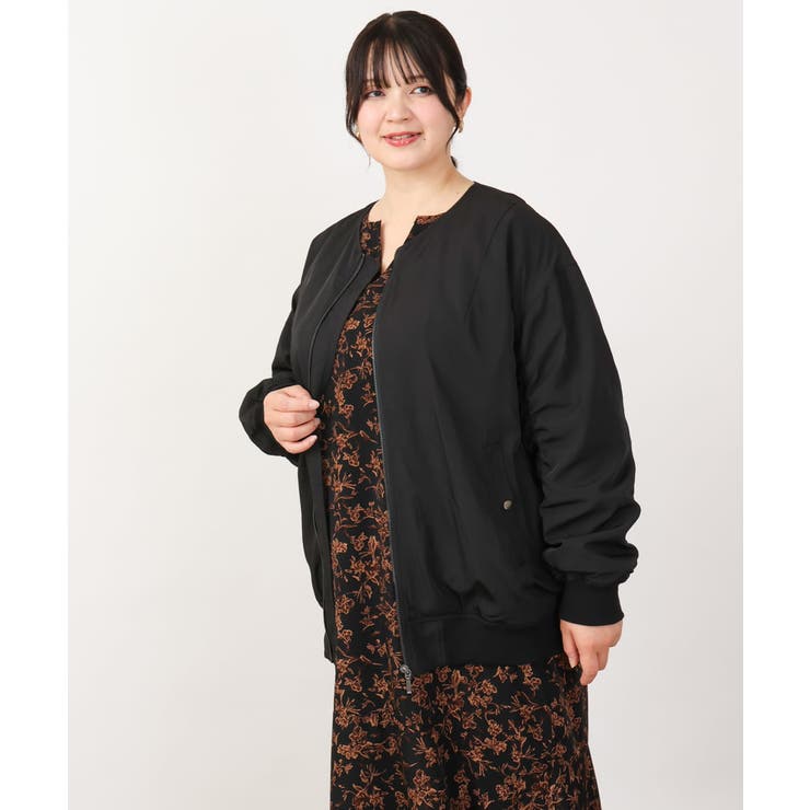 【大きいサイズ】ノーカラーギャザーブルゾン | eur3 | 詳細画像30 