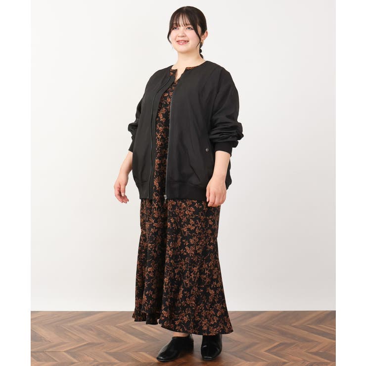 【大きいサイズ】ノーカラーギャザーブルゾン | eur3 | 詳細画像32 