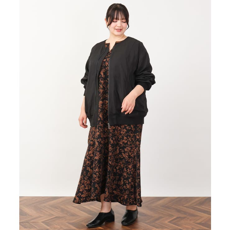 【大きいサイズ】ノーカラーギャザーブルゾン | eur3 | 詳細画像34 