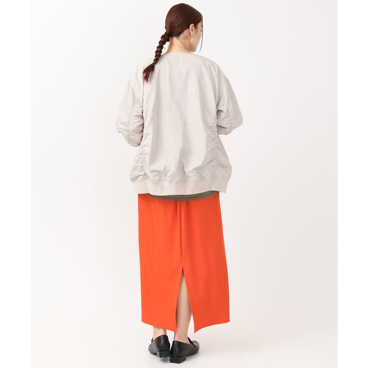 【大きいサイズ】ノーカラーギャザーブルゾン | eur3 | 詳細画像4 