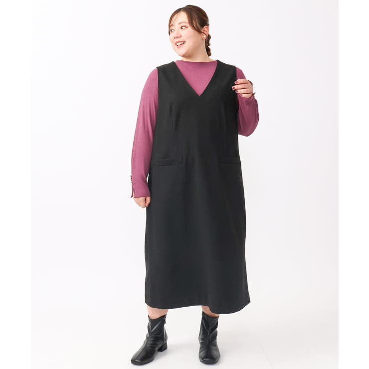 【大きいサイズ】リブジャージー袖ボタンカットソー | eur3 | 詳細画像13 