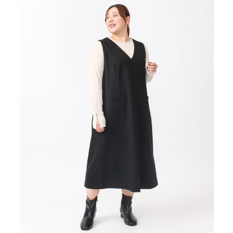 【大きいサイズ】リブジャージー袖ボタンカットソー | eur3 | 詳細画像21 