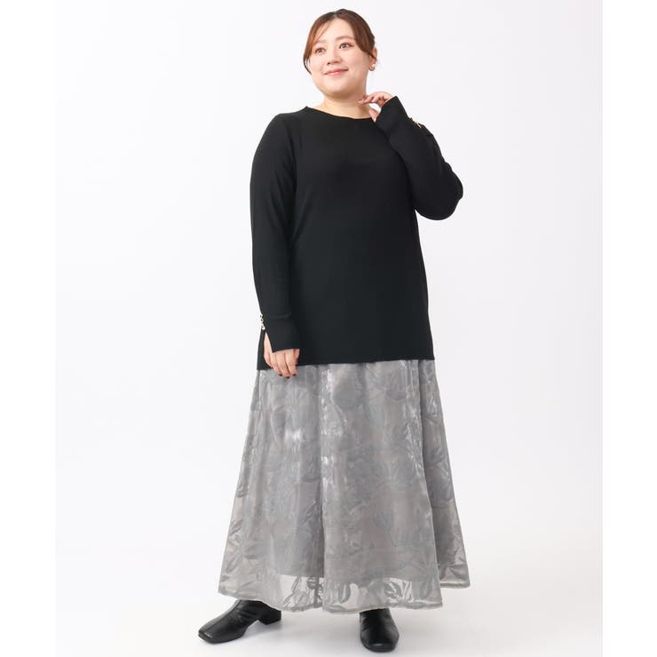 【大きいサイズ】リブジャージー袖ボタンカットソー | eur3 | 詳細画像28 