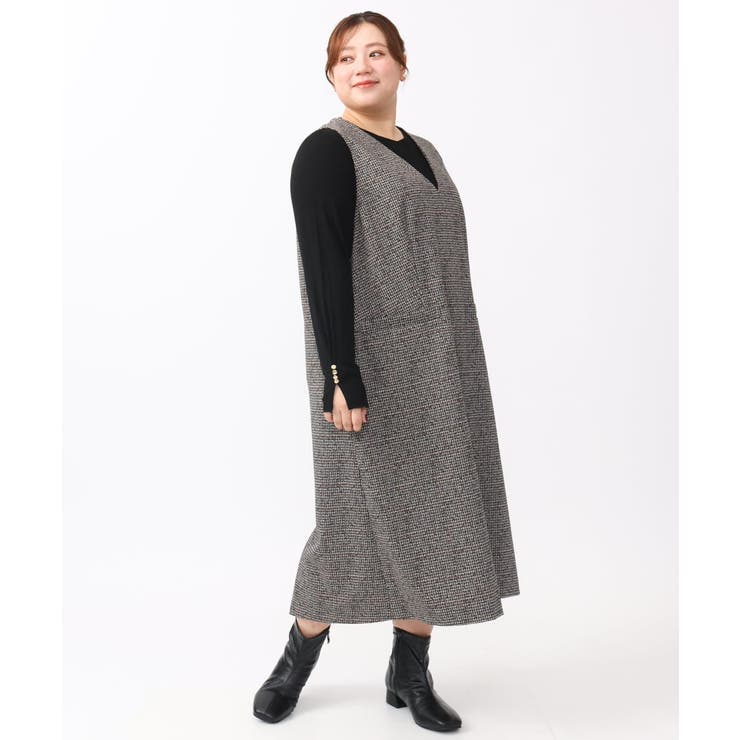 【大きいサイズ】リブジャージー袖ボタンカットソー | eur3 | 詳細画像30 