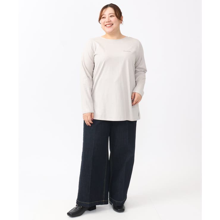 【大きいサイズ】コットンロゴ長袖Tシャツ | eur3 | 詳細画像14 