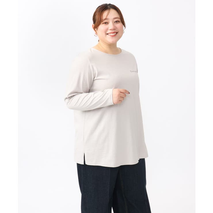 【大きいサイズ】コットンロゴ長袖Tシャツ | eur3 | 詳細画像6 