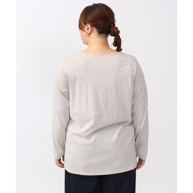 【大きいサイズ】コットンロゴ長袖Tシャツ | eur3 | 詳細画像8 