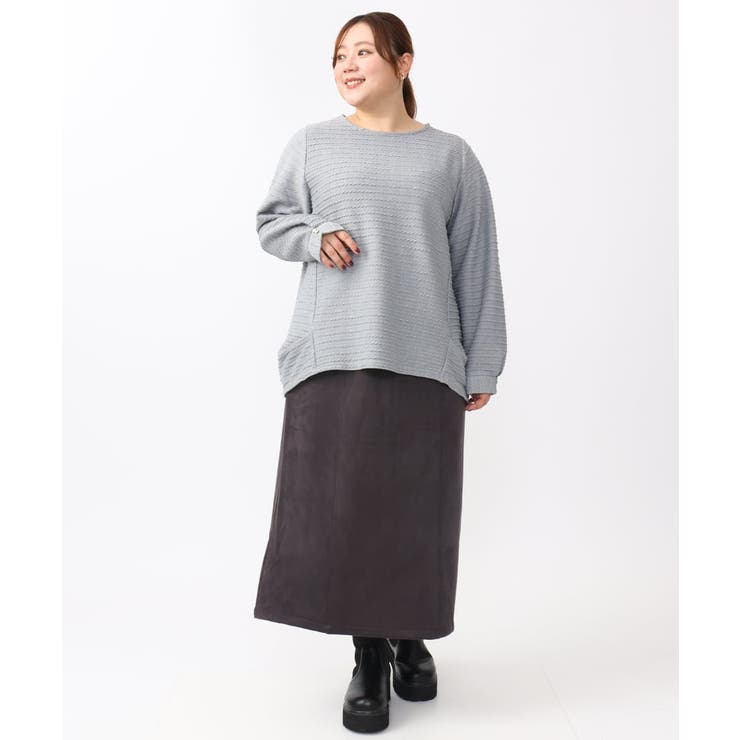 【大きいサイズ】ケーブルジャカードカットソー | eur3 | 詳細画像15 