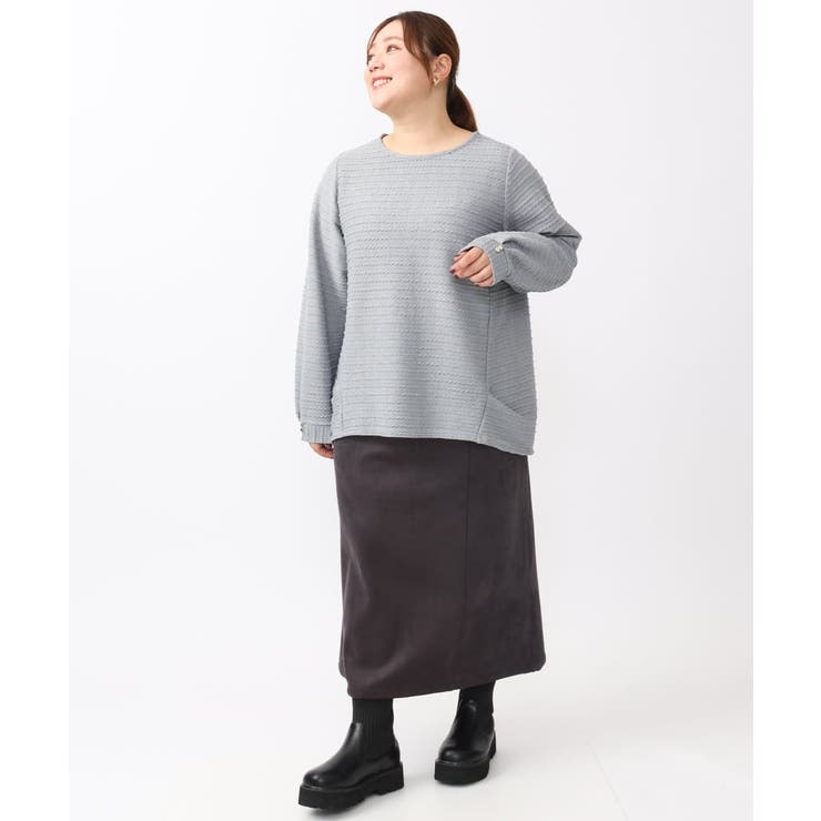 【大きいサイズ】ケーブルジャカードカットソー | eur3 | 詳細画像16 