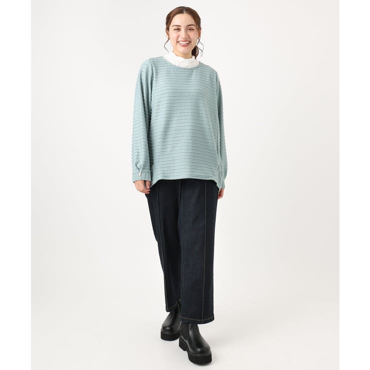 【大きいサイズ】ケーブルジャカードカットソー | eur3 | 詳細画像3 