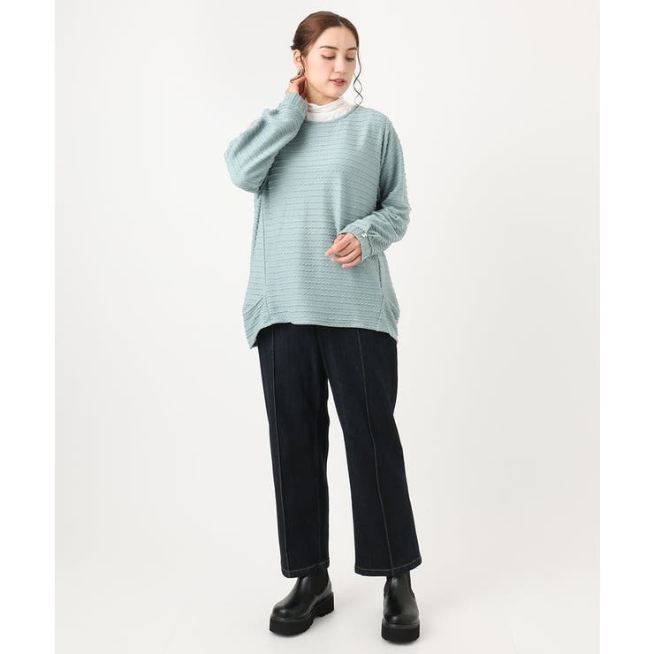 【大きいサイズ】ケーブルジャカードカットソー | eur3 | 詳細画像4 