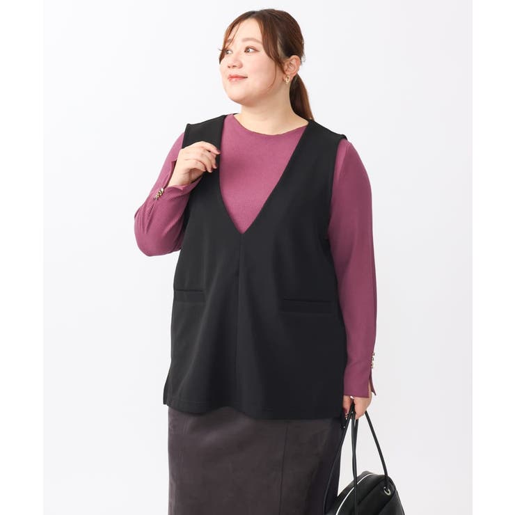 【大きいサイズ/soso×eur3】Vネックベスト | eur3 | 詳細画像14 