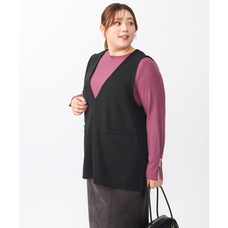 【大きいサイズ/soso×eur3】Vネックベスト | eur3 | 詳細画像15 