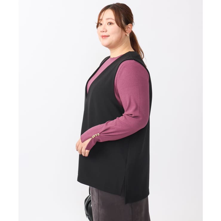 【大きいサイズ/soso×eur3】Vネックベスト | eur3 | 詳細画像16 