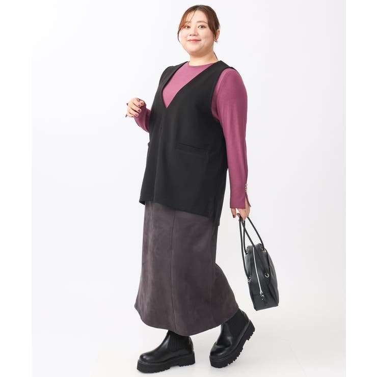 【大きいサイズ/soso×eur3】Vネックベスト | eur3 | 詳細画像18 