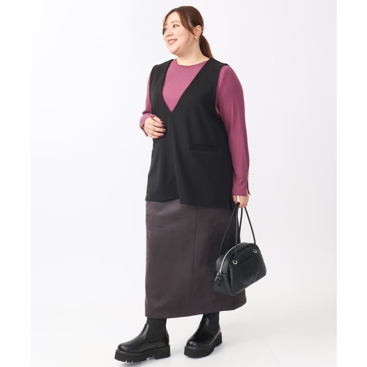 【大きいサイズ/soso×eur3】Vネックベスト | eur3 | 詳細画像19 