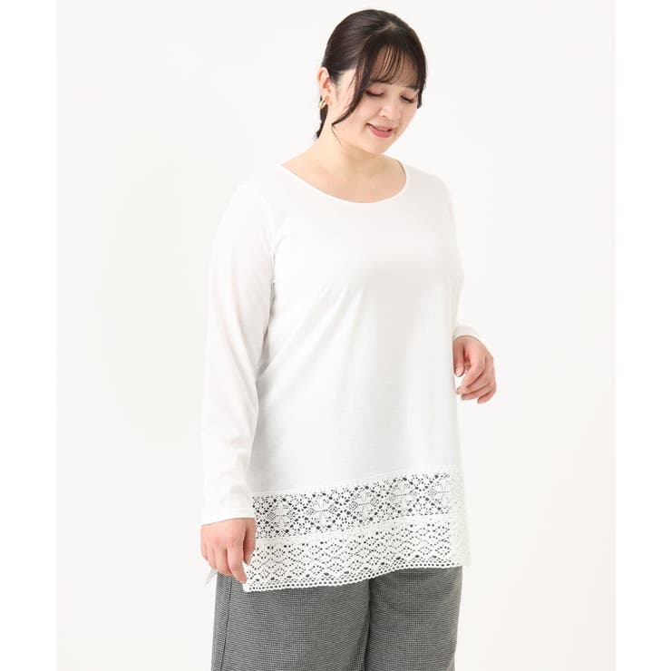 【大きいサイズ】裾レースプルオーバー | eur3 | 詳細画像1 