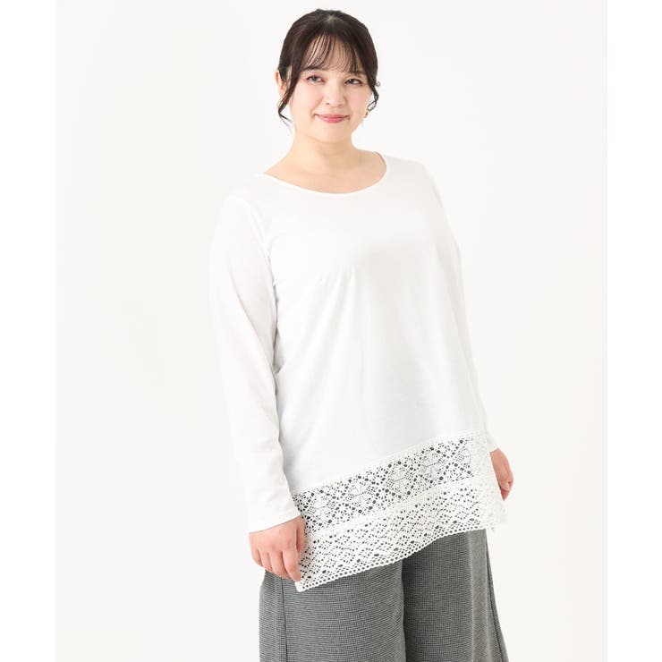 【大きいサイズ】裾レースプルオーバー | eur3 | 詳細画像3 