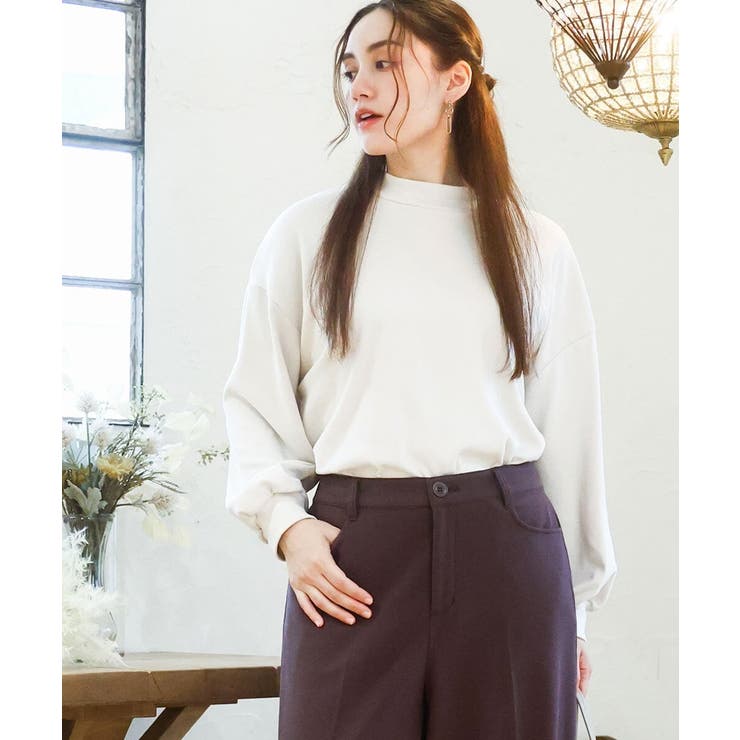 ホワイト(90) | 【大きいサイズ】なめらかフリースプチハイネック | eur3