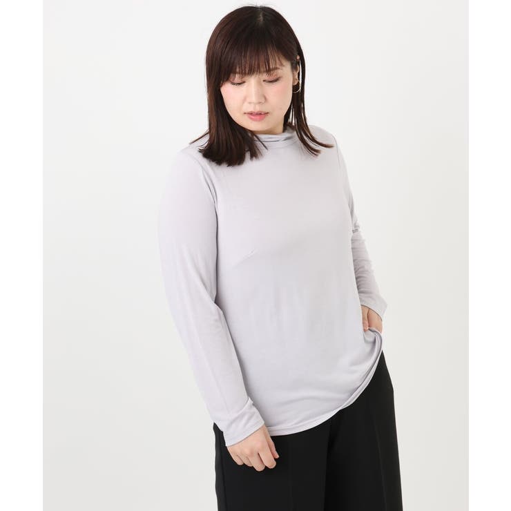 ライトグレー(91) | 【大きいサイズ】ハイネック長袖カットソー | eur3