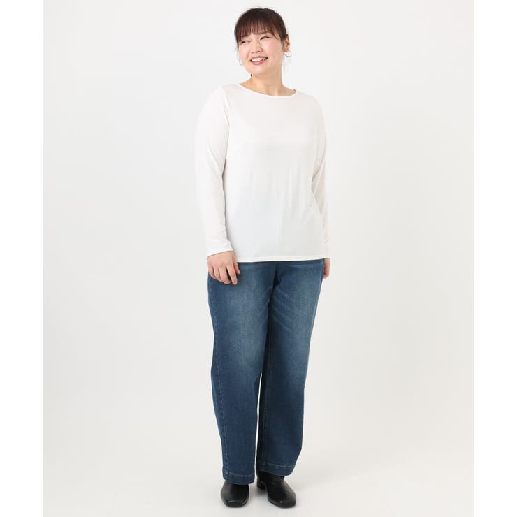 【大きいサイズ】Uネック長袖カットソー | eur3 | 詳細画像4 