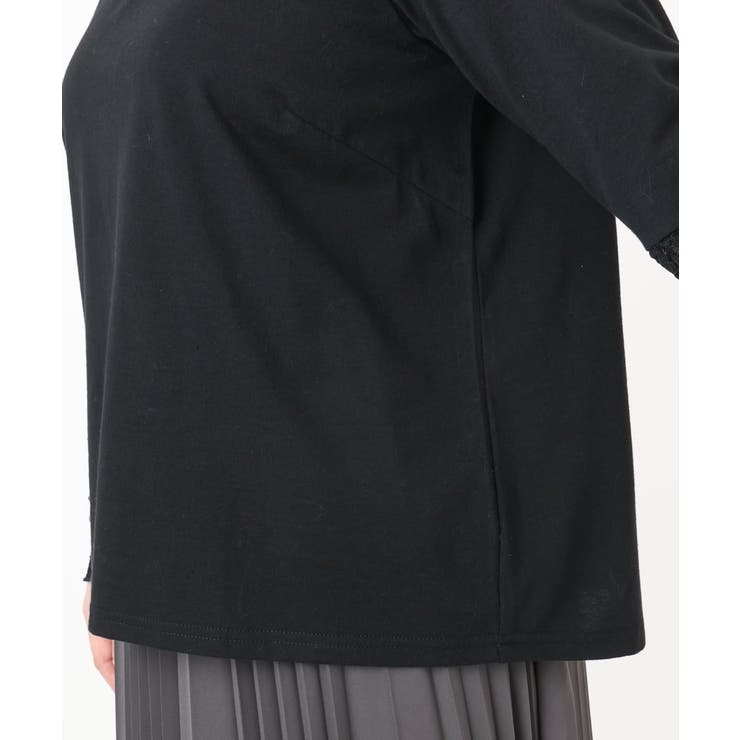 【再入荷/大きいサイズ】ハイネックレースカットソー | eur3 | 詳細画像11 