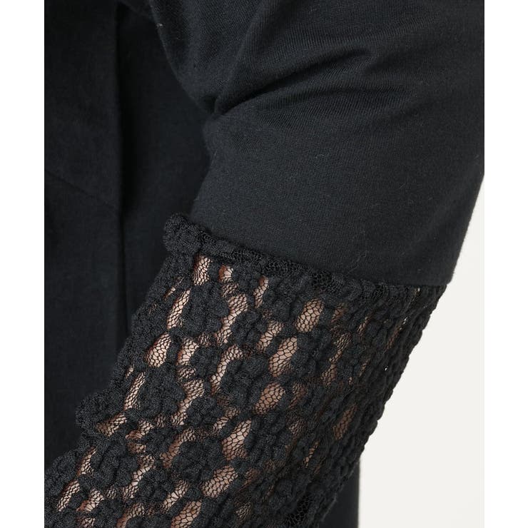 【再入荷/大きいサイズ】ハイネックレースカットソー | eur3 | 詳細画像12 