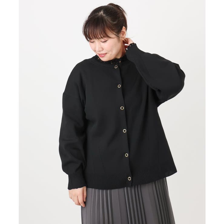 【再入荷/大きいサイズ】ハイネックレースカットソー | eur3 | 詳細画像15 