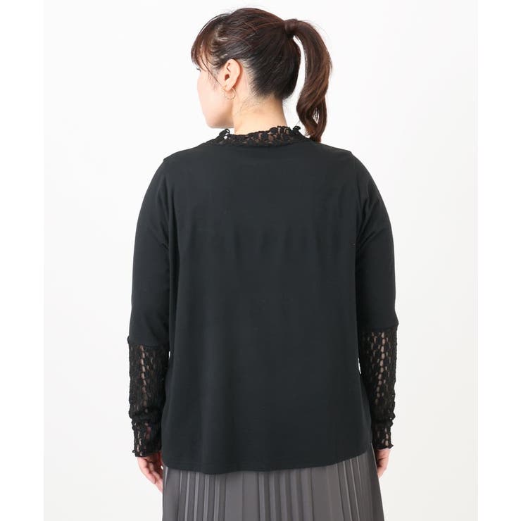 【再入荷/大きいサイズ】ハイネックレースカットソー | eur3 | 詳細画像19 