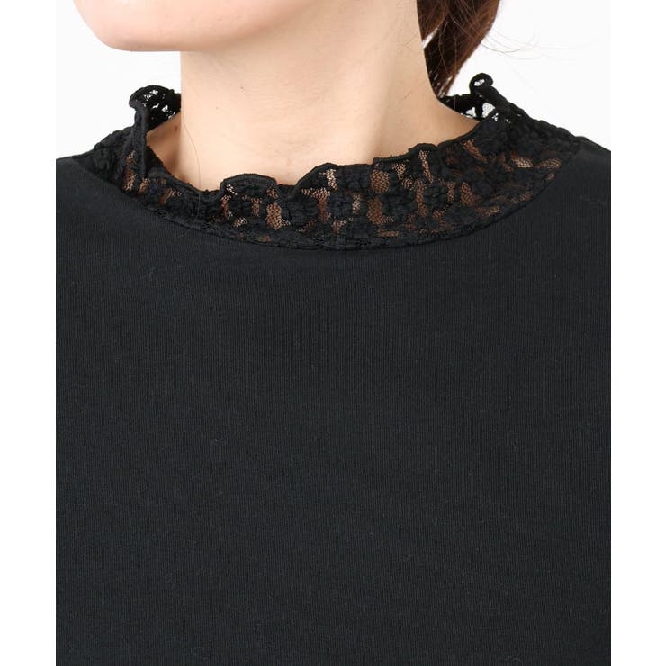 【再入荷/大きいサイズ】ハイネックレースカットソー | eur3 | 詳細画像9 