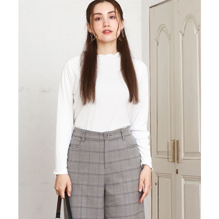 ホワイト(90) | 【大きいサイズ】メローリブカットソ | eur3