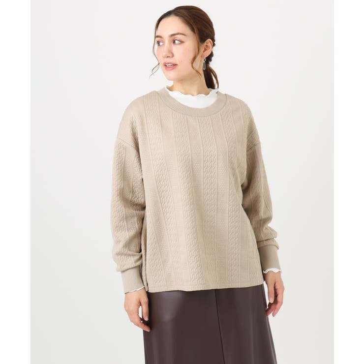 【大きいサイズ】フクレジャカードトップス | eur3 | 詳細画像1 