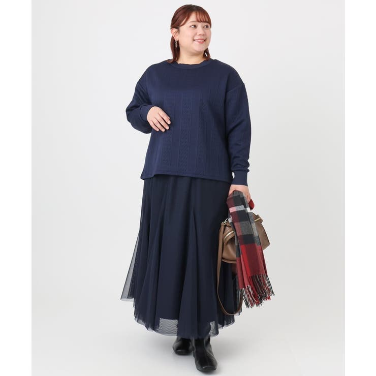 【大きいサイズ】フクレジャカードトップス | eur3 | 詳細画像10 