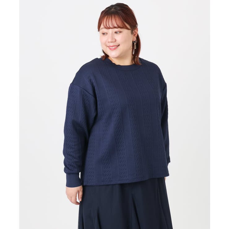 【大きいサイズ】フクレジャカードトップス | eur3 | 詳細画像3 