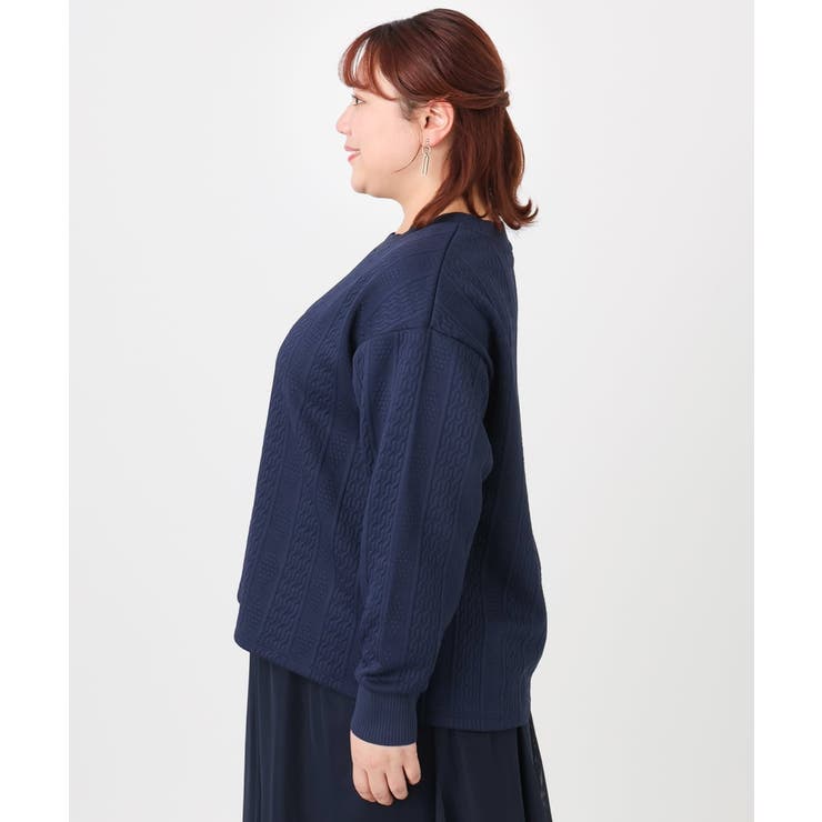 【大きいサイズ】フクレジャカードトップス | eur3 | 詳細画像4 