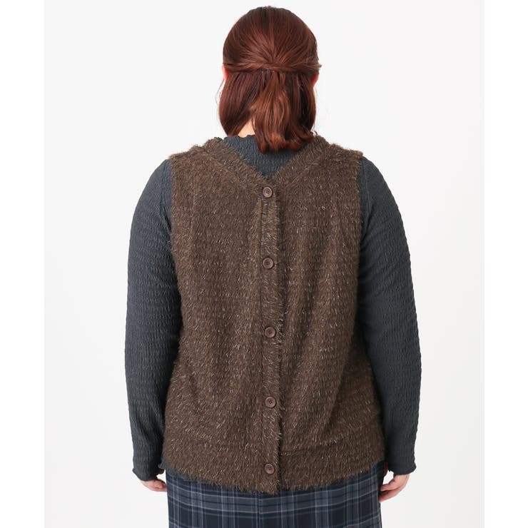 【大きいサイズ】2wayラメシャギーベスト | eur3 | 詳細画像13 