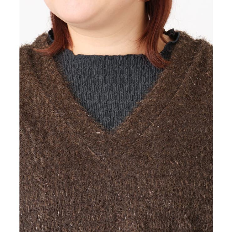 【大きいサイズ】2wayラメシャギーベスト | eur3 | 詳細画像15 