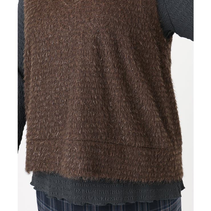 【大きいサイズ】2wayラメシャギーベスト | eur3 | 詳細画像17 