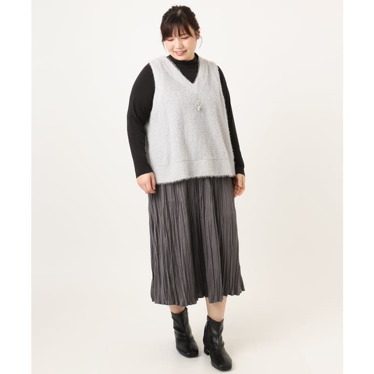 【大きいサイズ】2wayラメシャギーベスト | eur3 | 詳細画像30 