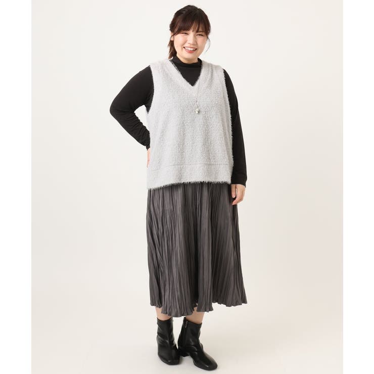 【大きいサイズ】2wayラメシャギーベスト | eur3 | 詳細画像31 