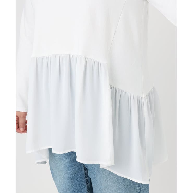 【大きいサイズ】異素材ドッキングカットソー | eur3 | 詳細画像10 