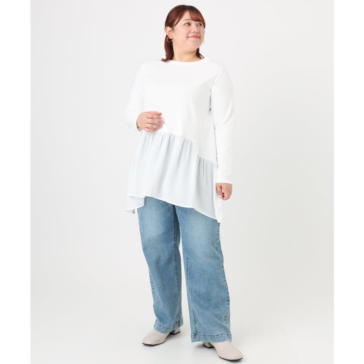 【大きいサイズ】異素材ドッキングカットソー | eur3 | 詳細画像13 