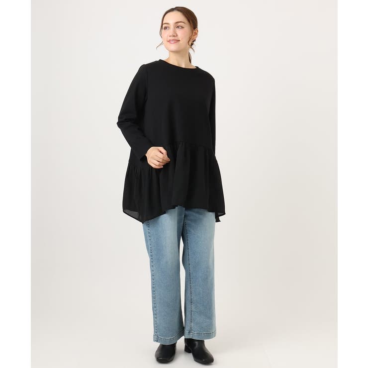 【大きいサイズ】異素材ドッキングカットソー | eur3 | 詳細画像15 