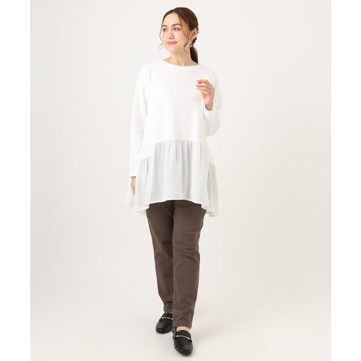 【大きいサイズ】異素材ドッキングカットソー | eur3 | 詳細画像3 