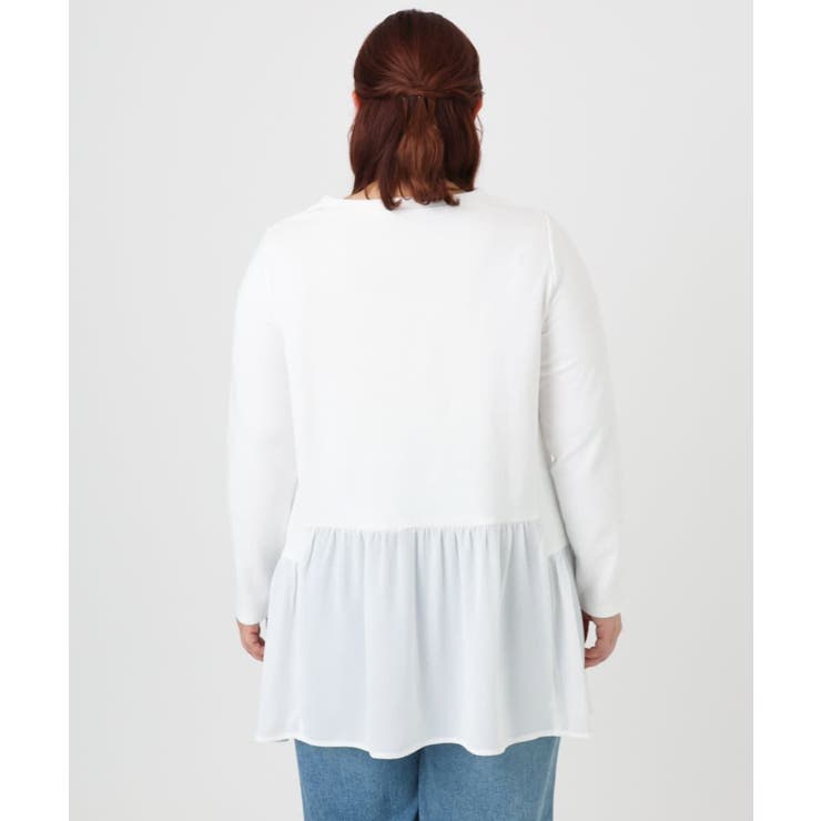 【大きいサイズ】異素材ドッキングカットソー | eur3 | 詳細画像7 