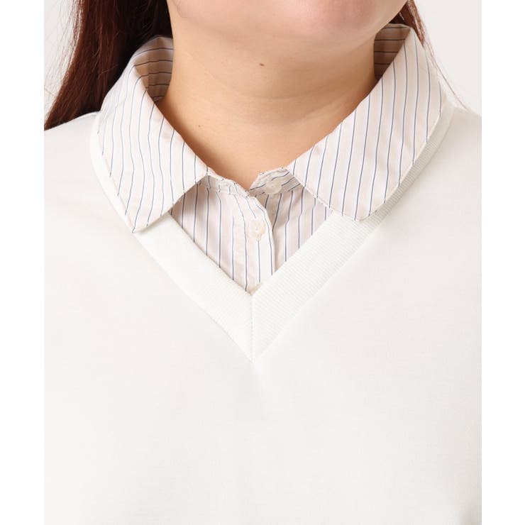 【大きいサイズ】レイヤード風ボウタイトップス | eur3 | 詳細画像11 