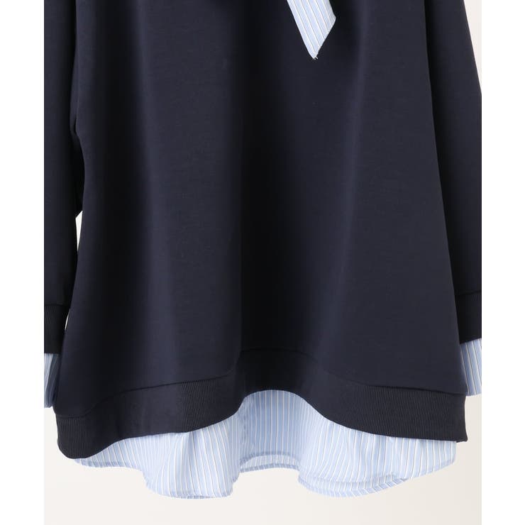 【大きいサイズ】レイヤード風ボウタイトップス | eur3 | 詳細画像3 