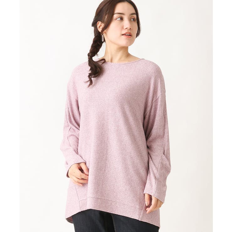 【大きいサイズ】袖タックニットソー | eur3 | 詳細画像1 