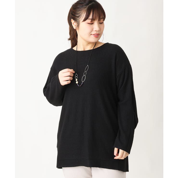 ブラック(94) | 【大きいサイズ】袖タックニットソー | eur3